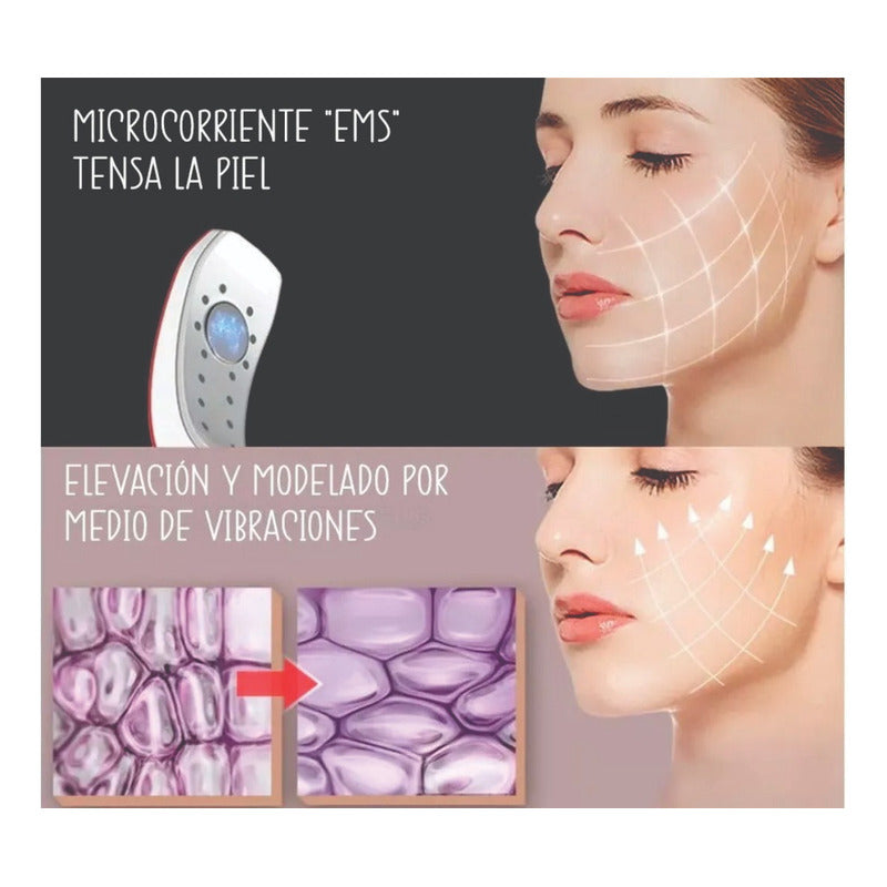 Masajeador Facial Led Lifting Eleva Facial Adelgaza Papada Todo Tipo De Piel Día/noche