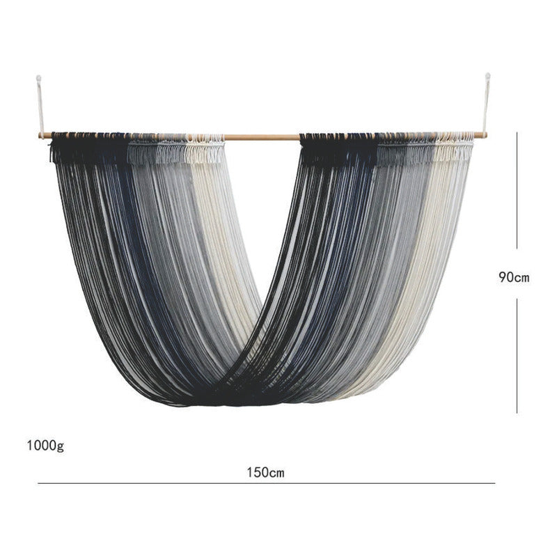 Tapiz Colgante Adorno Pared Macrame Tejido Tulum Decor Gris Liso