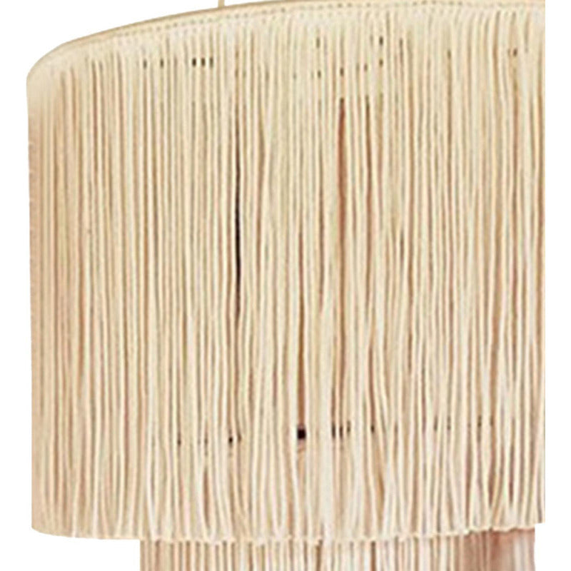 Lámpara Pantalla Macramé Boho Techo Moda Beige