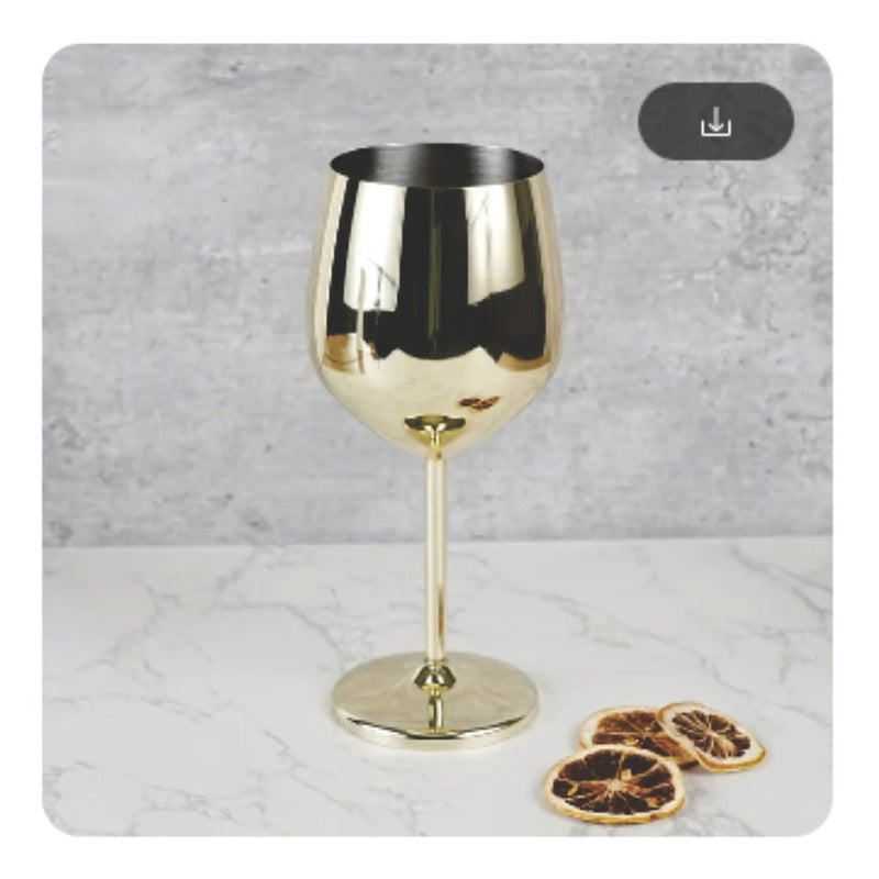 Set De Copas Vino Elegante Acero Inoxidable 4 Pz