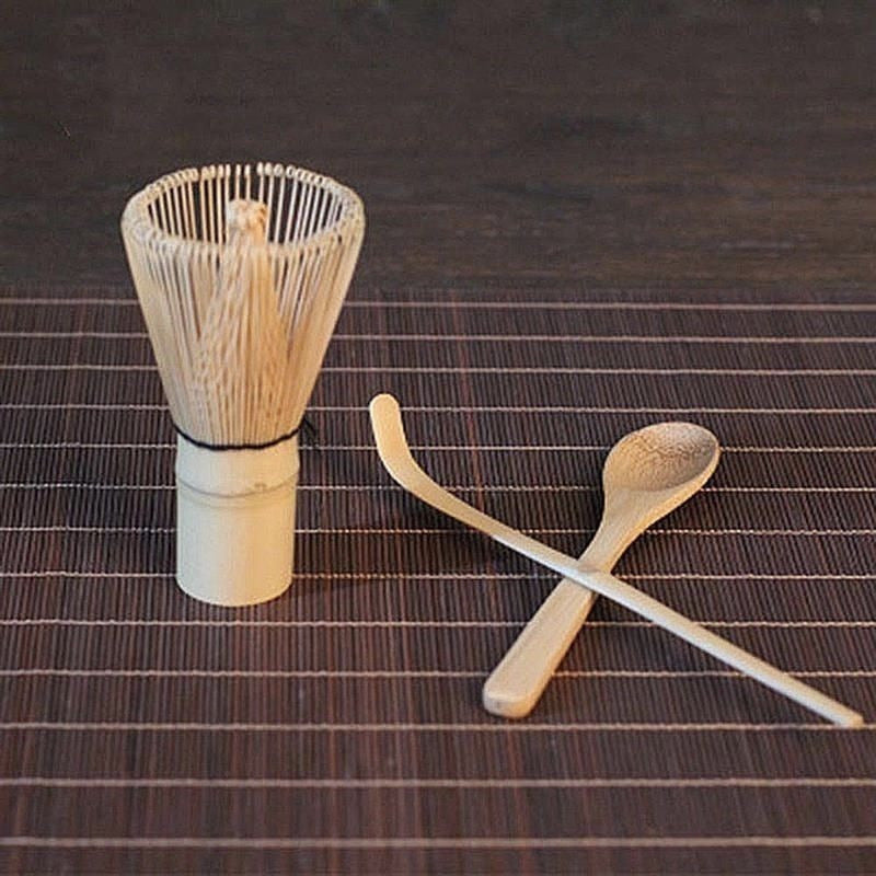 Set Preparación Te Matcha Ceremonial Te Verde Batidor Chasaku Bambu 3pz