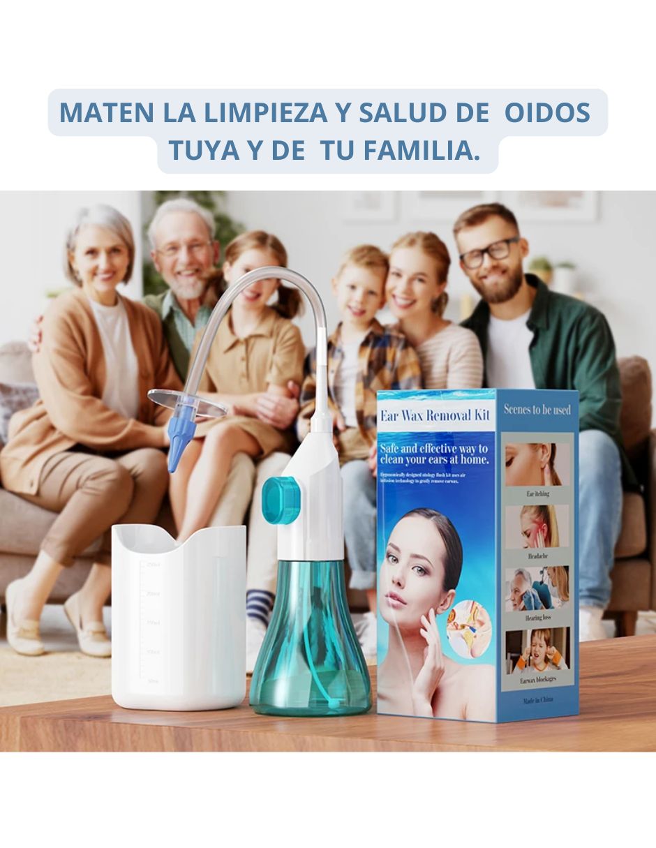 Kit Limpieza Oidos Remueve Cerilla Lavado Orejas Otitis