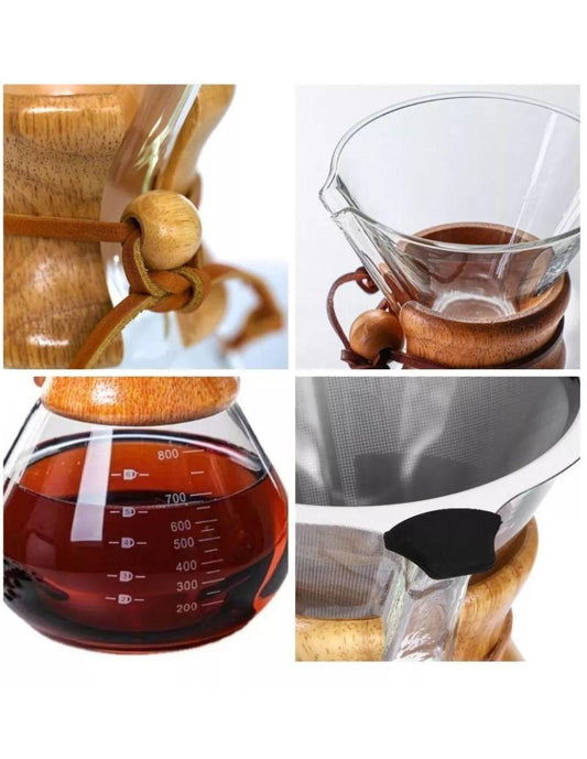 Cafetera De Vidrio Metodo De Goteo Artesanal Vintage 400ml