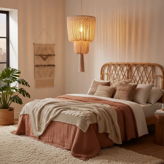 Lámpara Colgante Macramé Bohemio Tulum Diseño Decor