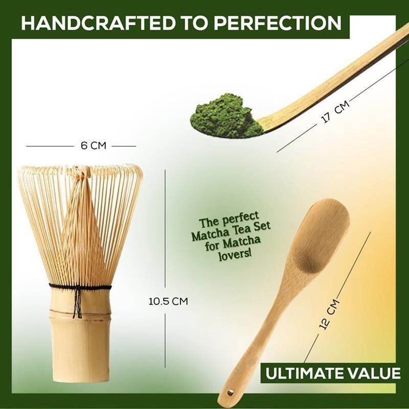 Kit Preparacion Matcha Te Verde Batidor Chasaku Bambu