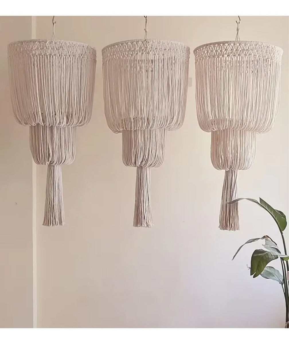 Lámpara Colgante Macramé  Bohemio Tulum Diseño Decor