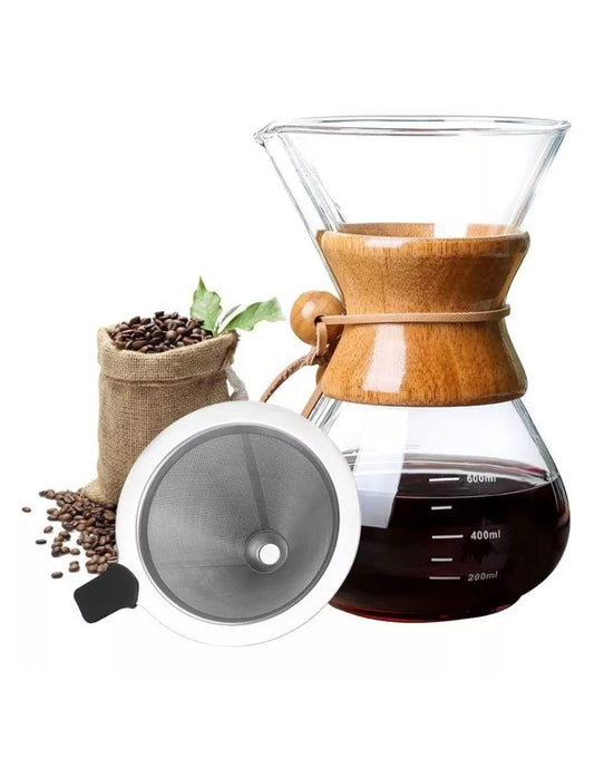 Cafetera De Vidrio Metodo De Goteo Artesanal Vintage 400ml