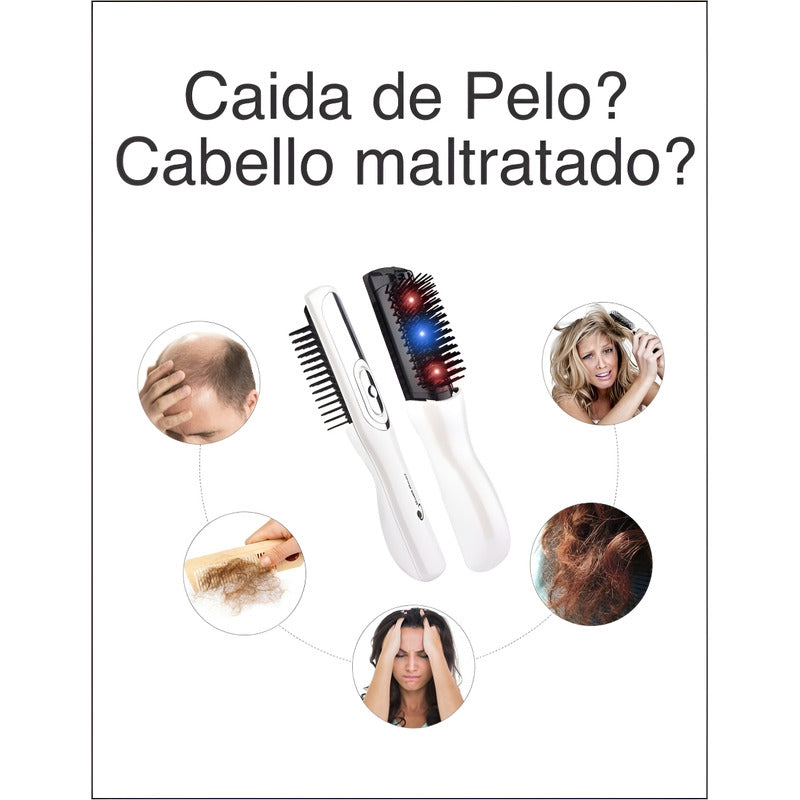 Crecimiento De Cabello Peine Láser Caida Cepillo Masajeador Blanco