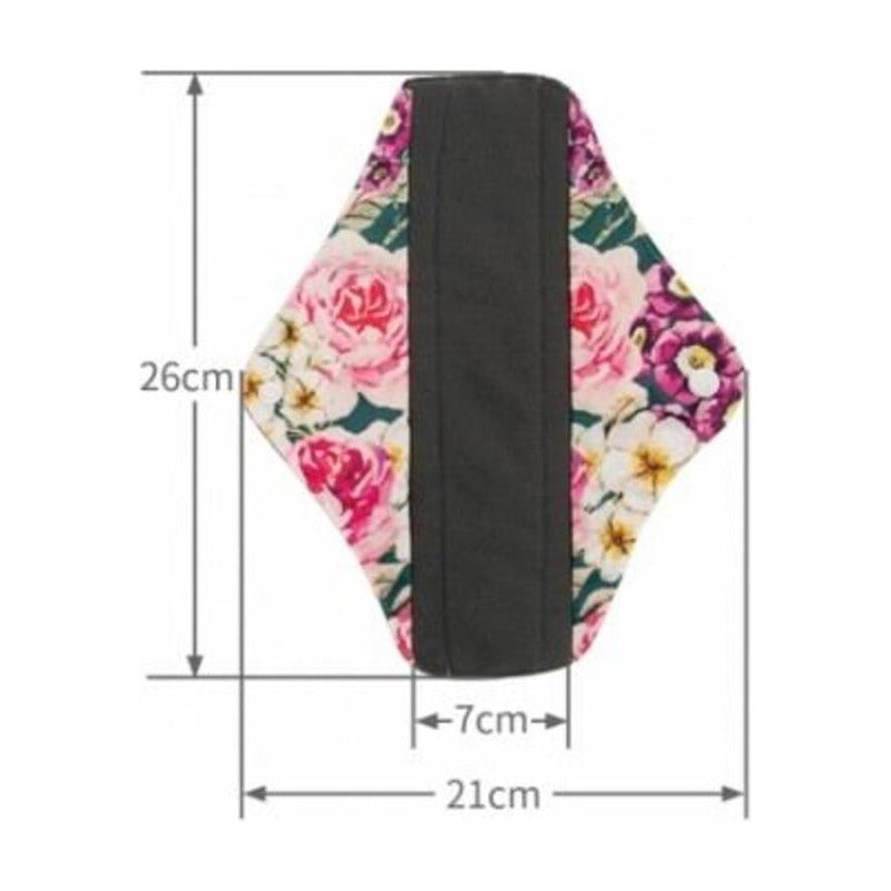 Toallas Sanitarias Ecológicas Bambu  Nocturna 2 Pzas   Floral Large