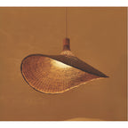 Lampara Colgante Bambu Ratan Elegante Boho 42 Cm Caqui