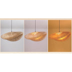 Lampara Colgante Tejida Bambú  Elegante Moda Decor 36cm Caqui