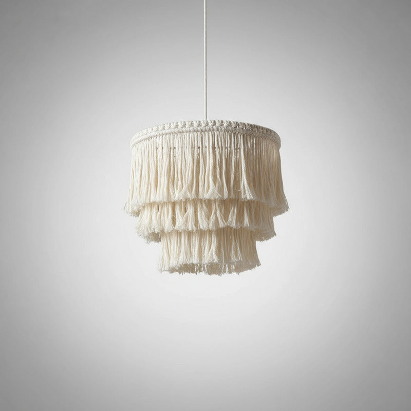 Lampara De Techo Macrame Boho Moda Tulum 30cm Beige