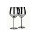 Copas De Vino Metalicas Acero Inoxidable 2pz