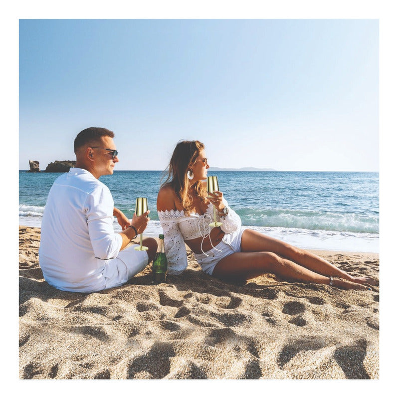 2 Copas Flauta Champan  Elegantes Acero  Irrompibles