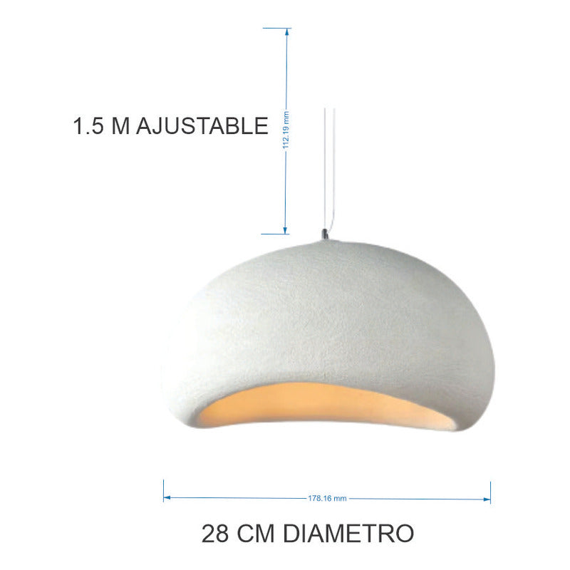 Lampara Techo Nordica Diseño Wabi Sabi  Decoracion Moderna Blanco