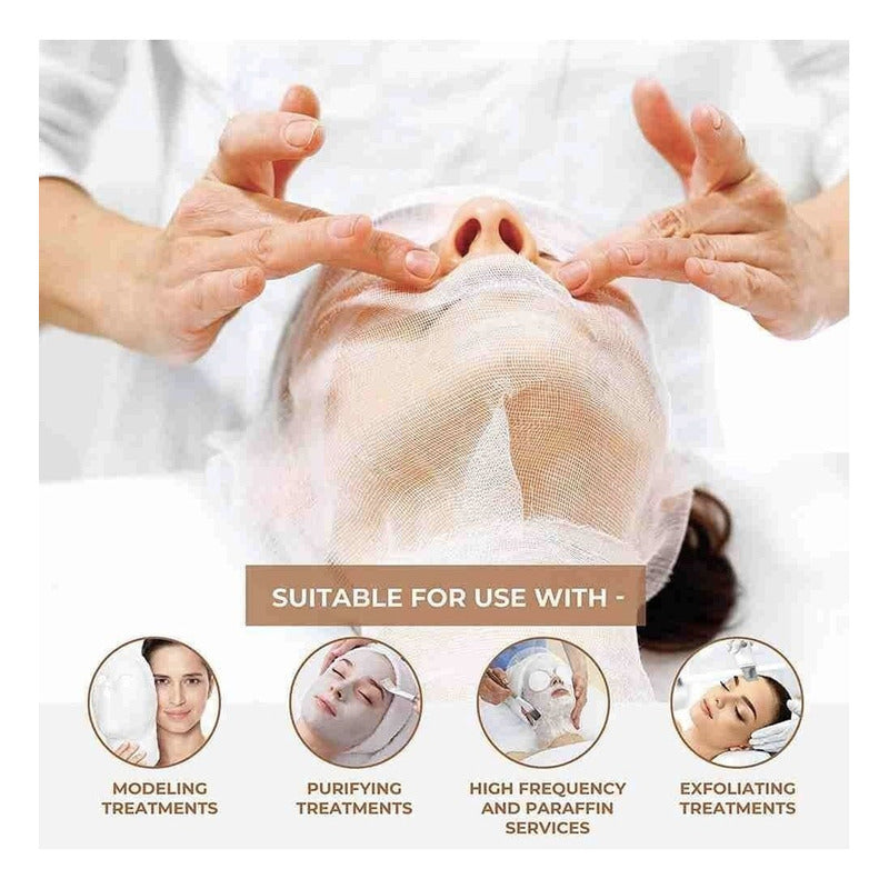 Mascarilla Facial Plastica Gasa 100 Pzas  Todo Tipo De Piel