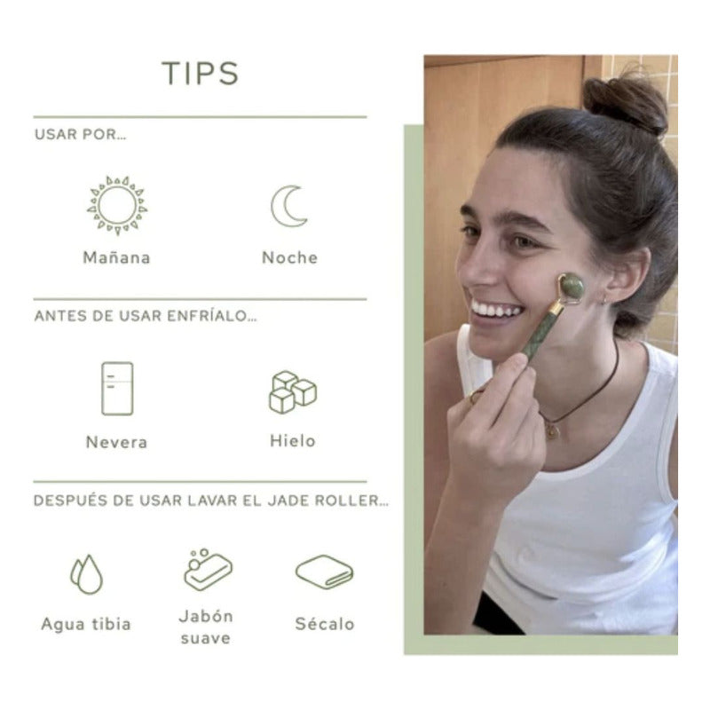 Masajeador Reductor De Papada Cuello Gratis Rodillo Jade