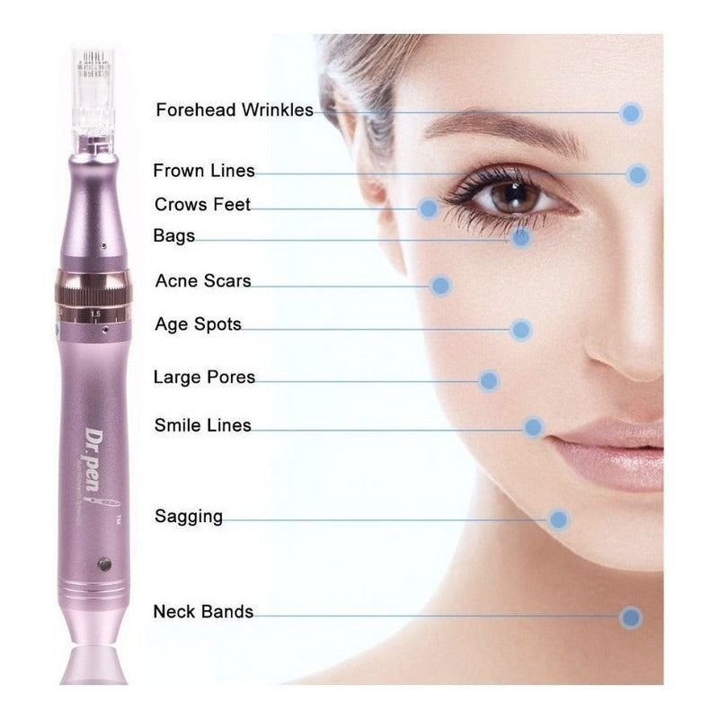 Dermapen M7 Metálico Alámbrico Recargable Mas 2 Cartuchos