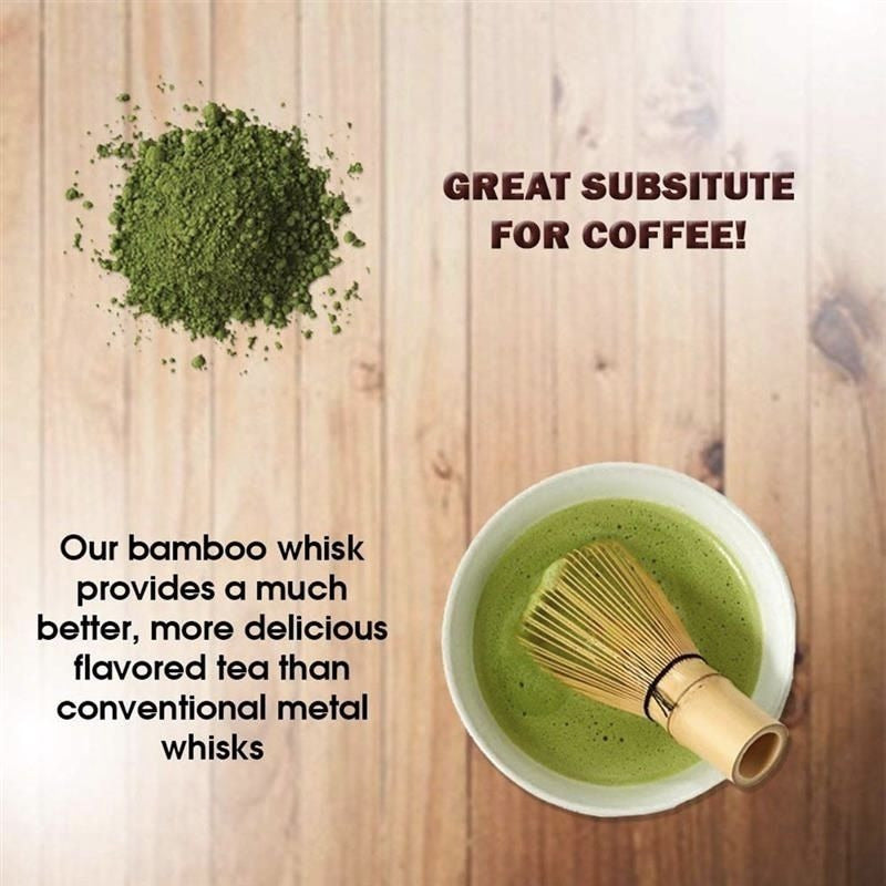 Set Preparación Te Matcha  Ceremonial Te Verde Batidor Chasaku Bambu 3pz