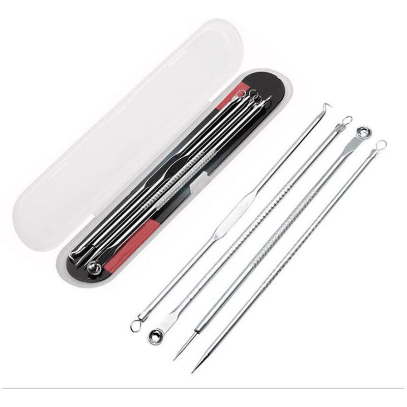 Kit Sacacomedones Remover Espinillas Y Puntos Negros 4 Pzas