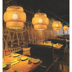 Lámpara Colgante Tulum Bambú Artesanal Moda Boho Decor Caqui