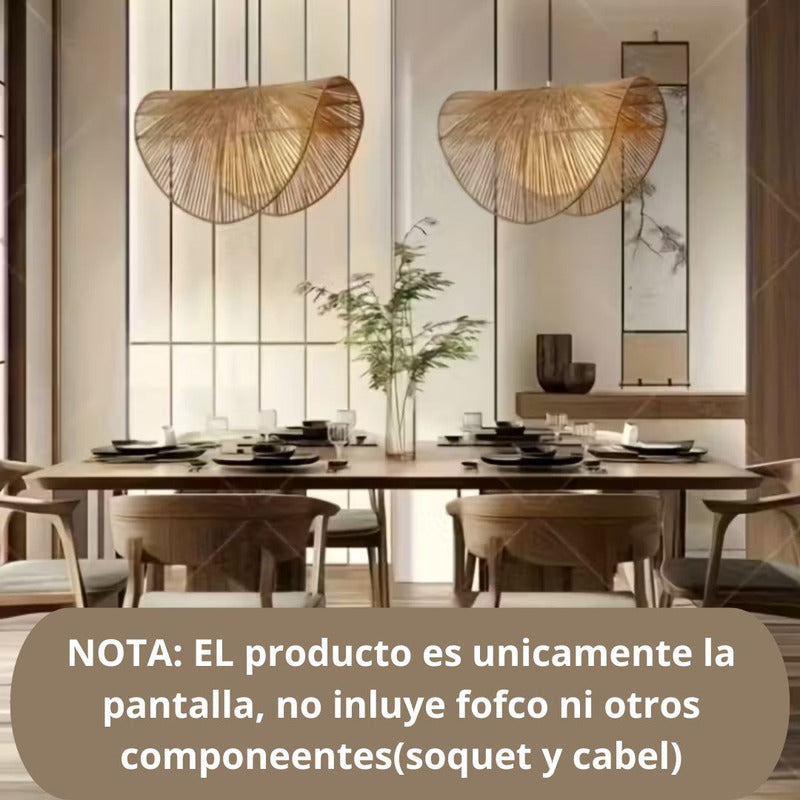 Lampara Colgante Araña Yute Artesanal  Boho Decoración Caqui