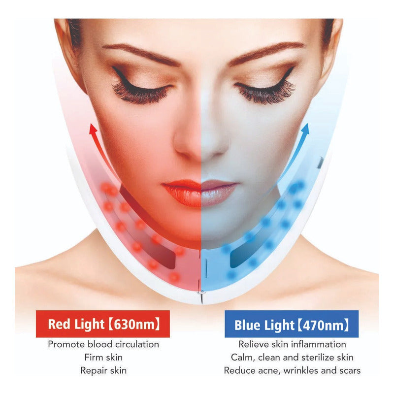 Masajeador Facial Led Lifting Eleva Facial Adelgaza Papada Todo Tipo De Piel Día/noche