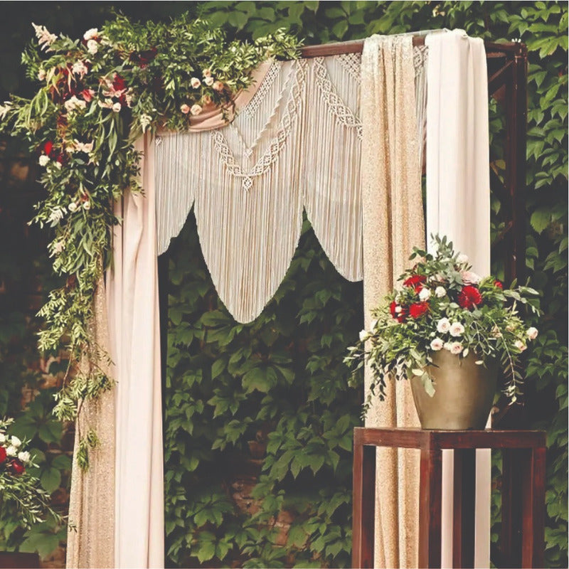 Tapiz Colgante Adorno Macrame Tejido Tulum Decoracion Blanco