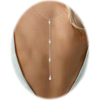 Collar Joyeria Espalda Boda Fiesta Elegante Perlas