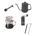 Set Cafe Cafetera Goteo+jarra Acero+molinillo+cuchara Termom Negro