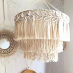 Lampara De Techo  Macramé Boho Moda  60cm  X  30cm  Beige