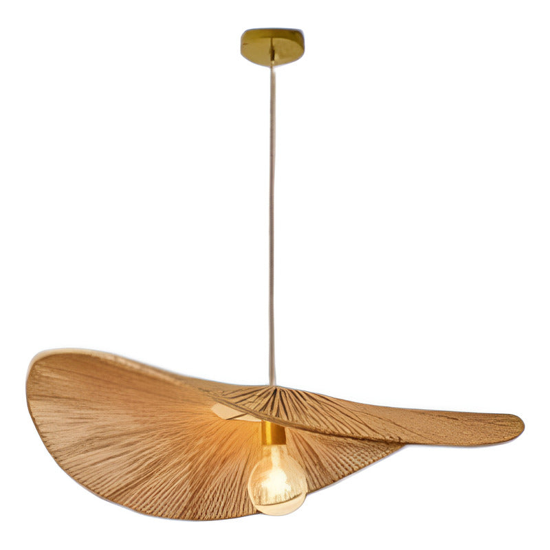 Lámpara Colgante Mimbre Bambú Boho Decor Tulum Elegante Caqui