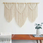 Tapiz Colgante Adorno Macrame Tejido Tulum Decoracion Blanco