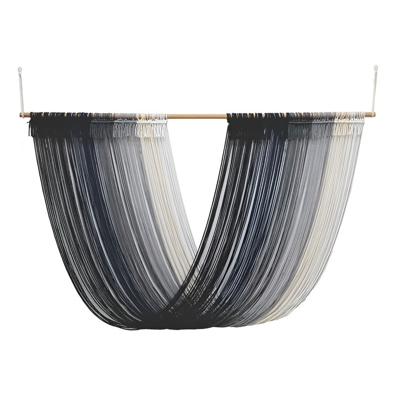 Tapiz Colgante Adorno Pared Macrame Tejido Tulum Decor Gris Liso