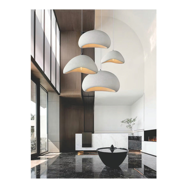 Lampara Techo Nordica Diseño Wabi Sabi  Decoracion Moderna Blanco