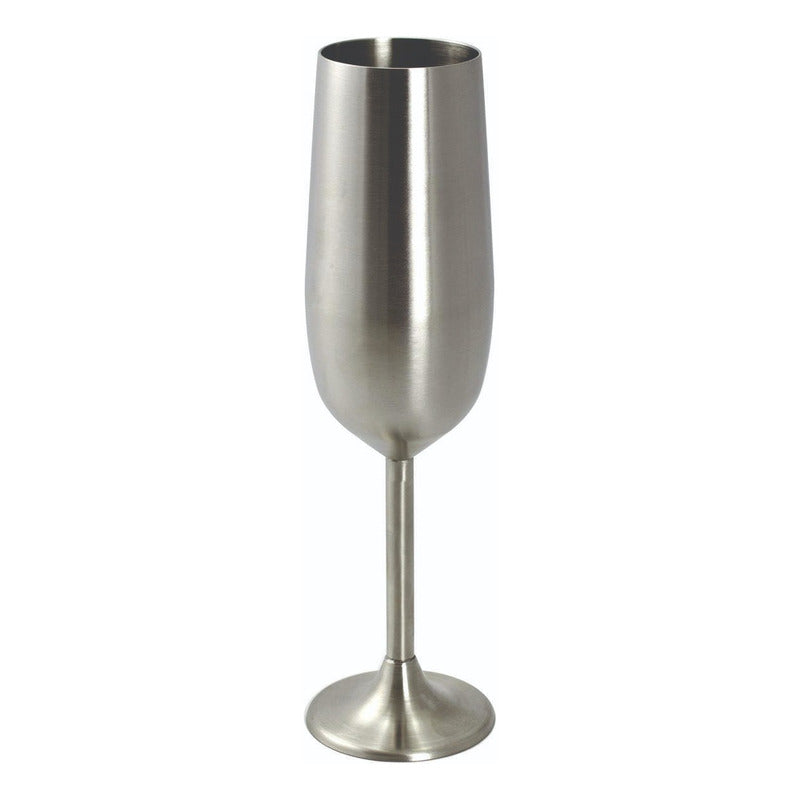 2 Copas Flauta Champan  Elegantes Acero  Irrompibles