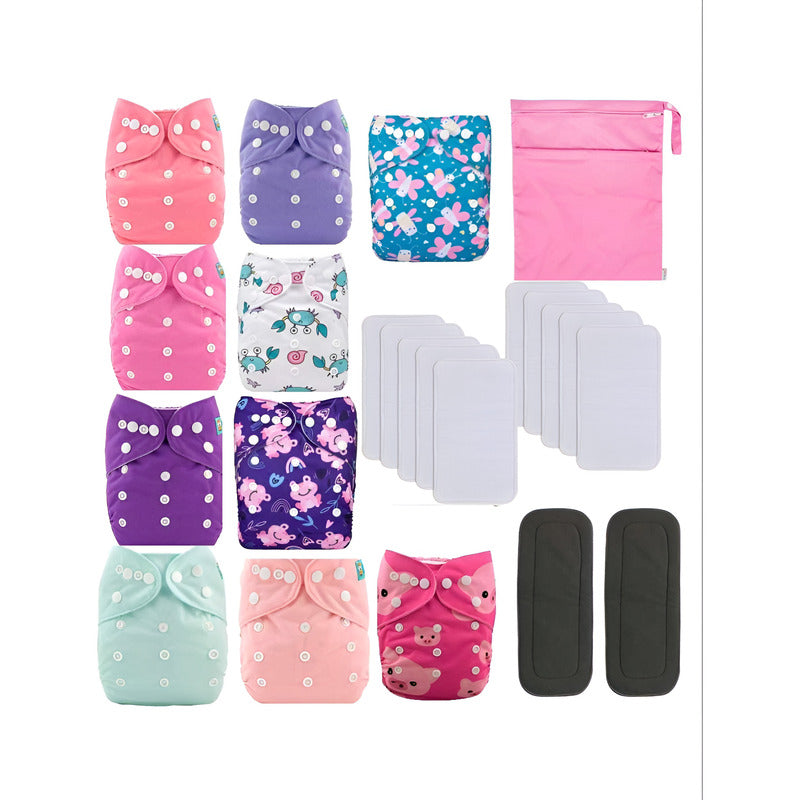 Pañales Ecológicos De Tela Reutilizables Kit 10 Pack