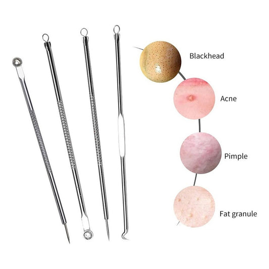 Kit Sacacomedones Remover Espinillas Y Puntos Negros 4 Pzas