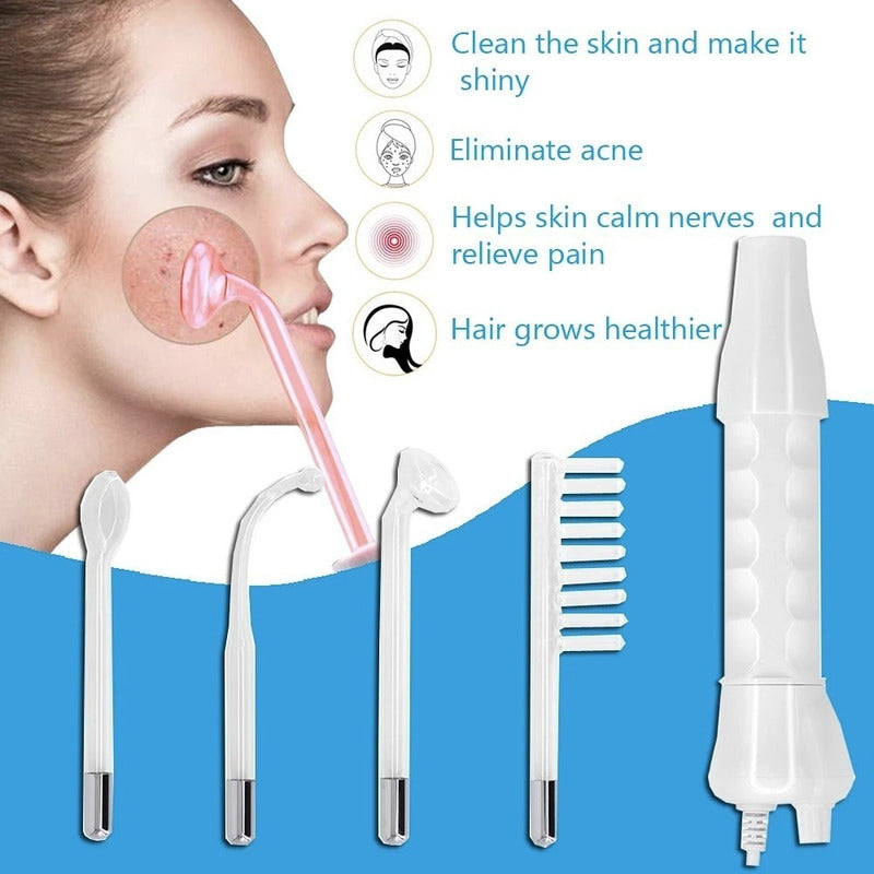 Alta Frecuencia Portátil Con Peine Ozono Facial Alopecia Blanco