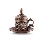 Cafetera Kit Cafe+ Pocillo + Taza Turca Arabe De Turquia Cobre