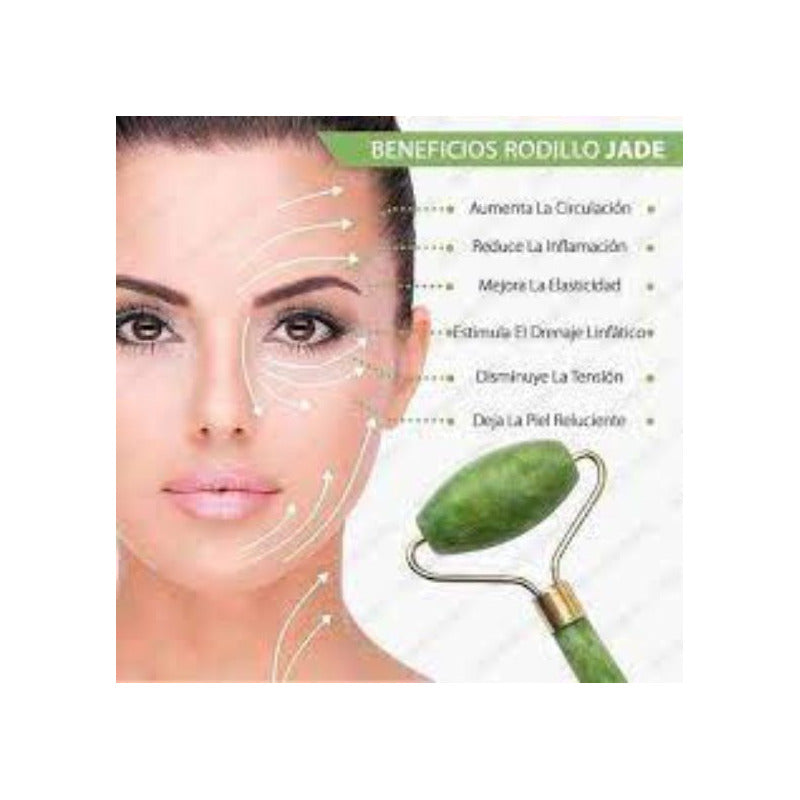 Rodillo Jade Masajeador  Facial +jabón Carbón Gratis Todo Tipo De Piel Día/noche