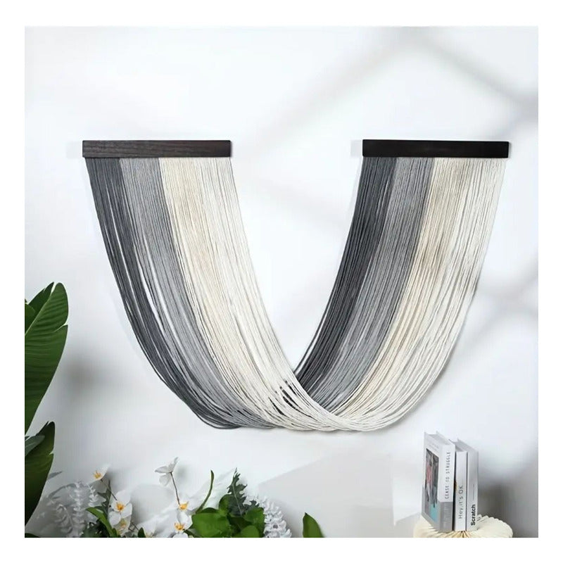 Tapiz Colgante Adorno Macrame Tejido Tulum Decor Blanco