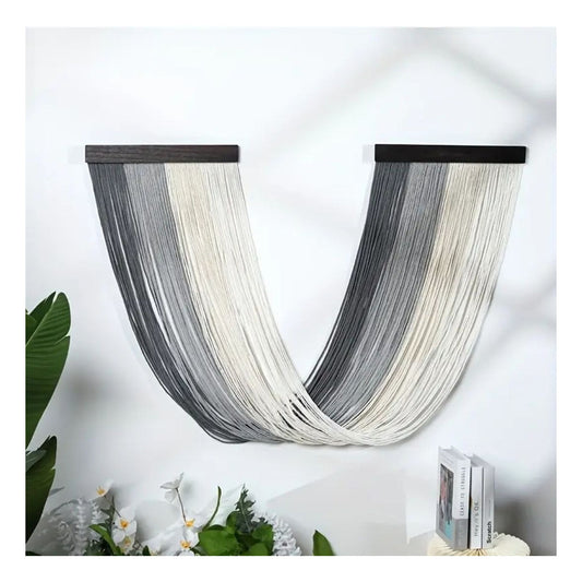Tapiz Colgante Adorno Macrame Tejido Tulum Decor Blanco