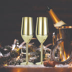 2 Copas Flauta Champan  Elegantes Acero  Irrompibles