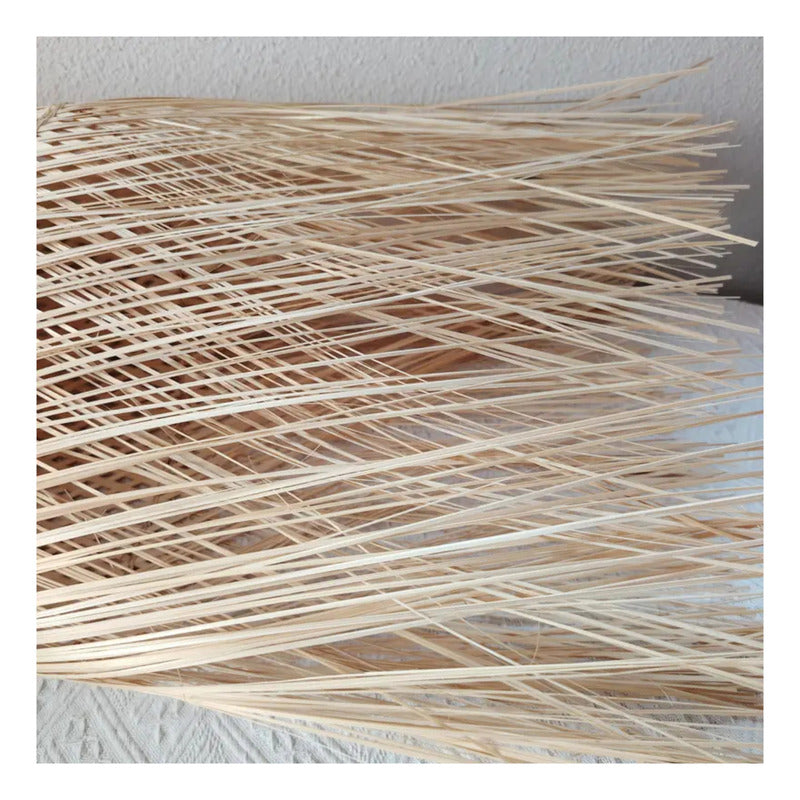 Lampara Pantalla Artesanal Tejida Tulum Boho Bambú Decor Marrón