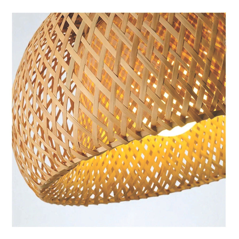 Lámpara Colgante Bambú Moda Decor Boho Elegante Caqui