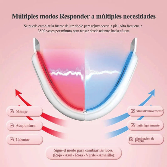 Masajeador Facial Led Lifting Eleva Facial Adelgaza Papada Todo Tipo De Piel Día/noche