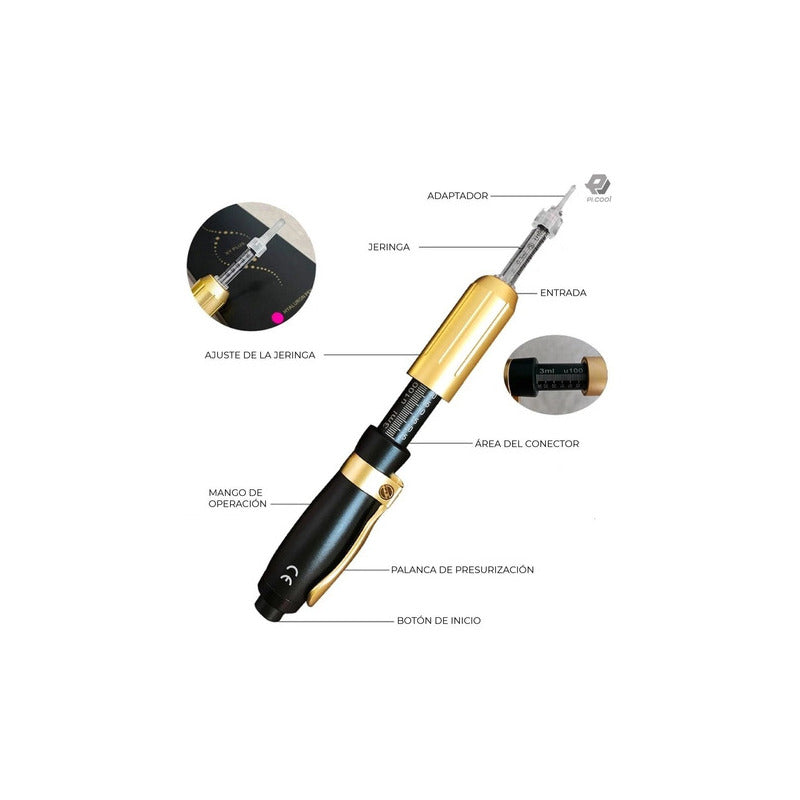 Hyaluron Pen Pluma Hialurónica Facial 2 En 1 0.3  0.5 Ml Todo Tipo De Piel