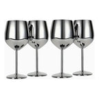 Set De Copas Vino  Elegante  Acero Inoxidable 4 Pz