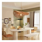 Lámpara Colgante Mimbre Bambú Boho Decor Tulum Elegante Caqui